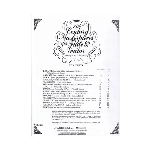 18th Century Masterpieces for Flute and Guitar
