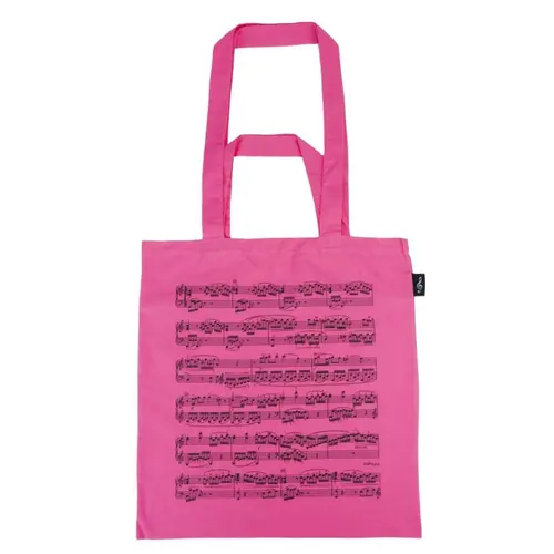 Sacola de tecido partituras rosa 35x38 cm