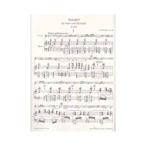 Horn Concerto in A minor Op. 28 - piano reduction