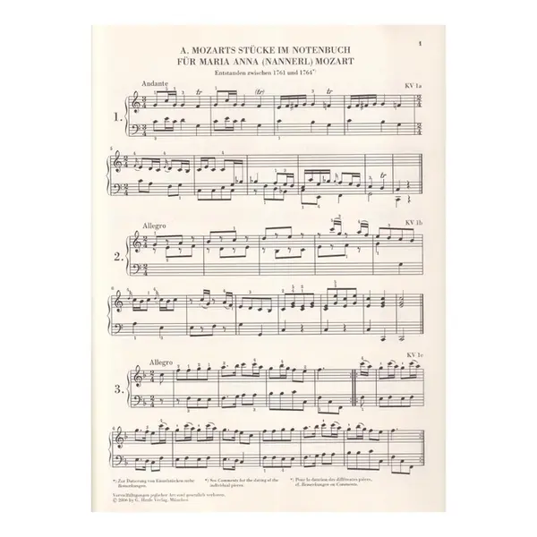 Klavierstucke - Urtext