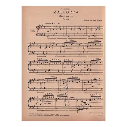Mallorca - Barcarola - Op.202  (Edição Antiga)