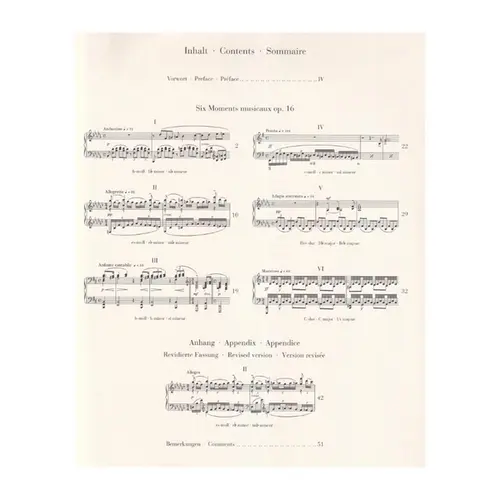 Six Moments musicaux op. 16