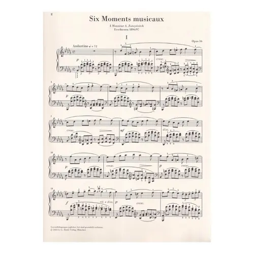 Six Moments musicaux op. 16