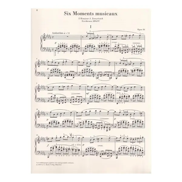 Six Moments musicaux op. 16
