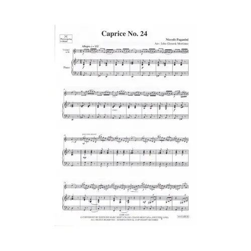Caprice n.24 for trumpet e piano