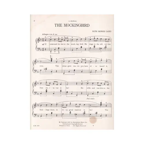 The Mocking Bird for piano