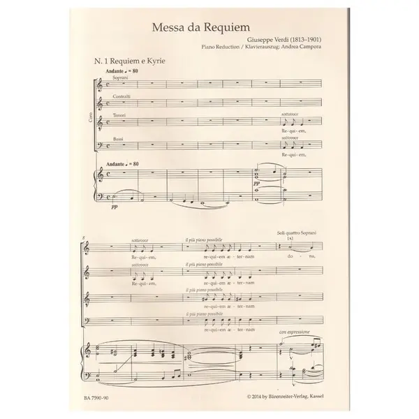 Messa de Requiem - vocal score