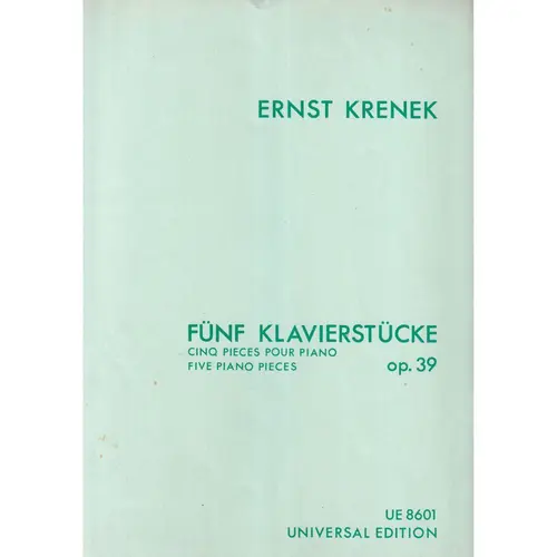 Funf Klavierstucke - Op.39