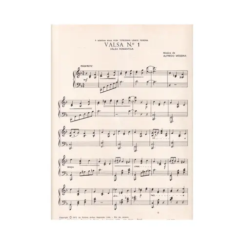 Valsa Romantica  N.1 para piano (Edição Antiga)