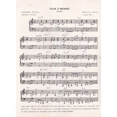 Olha O Menino  - Samba  (Edição Antiga) Jorge Benjor