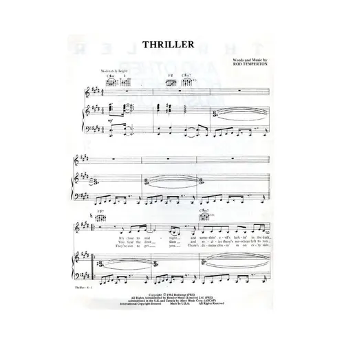 Thriller and Other Hot Sheet Music Pops