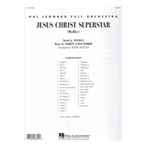 Jesus Christ Superstar (Medley) HL Full Orchestra - Regente + Parts