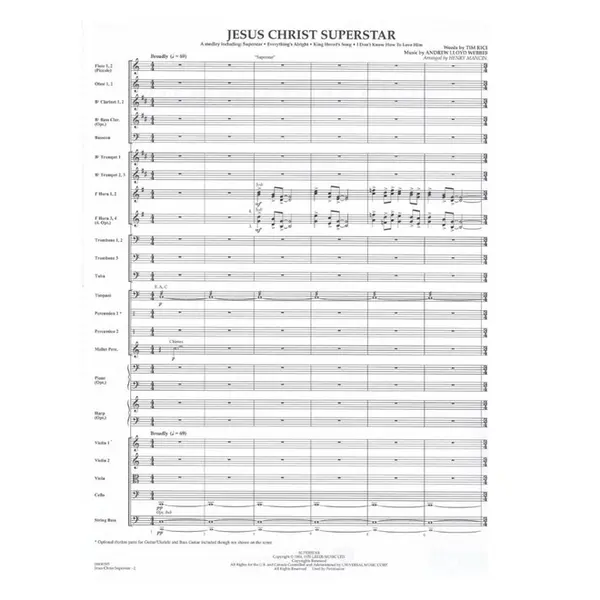 Jesus Christ Superstar (Medley) HL Full Orchestra - Regente + Parts