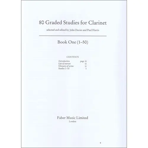 80 Graded Studies for Clarinet - Book 1