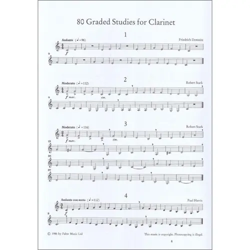 80 Graded Studies for Clarinet - Book 1