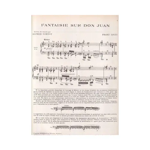 Fantaisie Sur Don Juan (Rev. Cortot)
