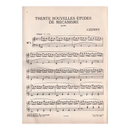 30 Nouvelles Etudes De Mecanisme Czerny Op.849