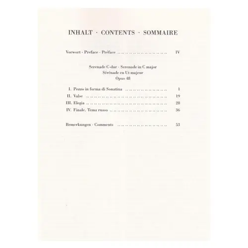 Serenade C major op. 48 for String Orchestra - Study Score