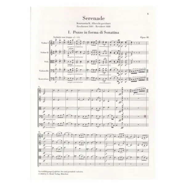 Serenade C major op. 48 for String Orchestra - Study Score