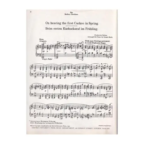Two pieces For Small Orchestra - arranged for piano solo