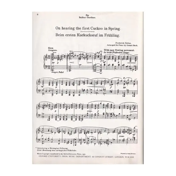 Two pieces For Small Orchestra - arranged for piano solo
