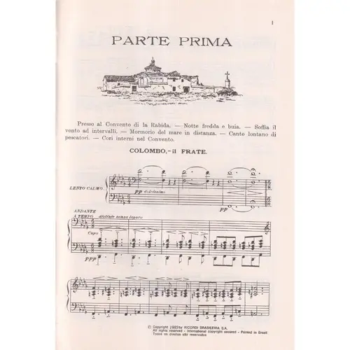 Colombo - Ópera Completa - Vocal Score