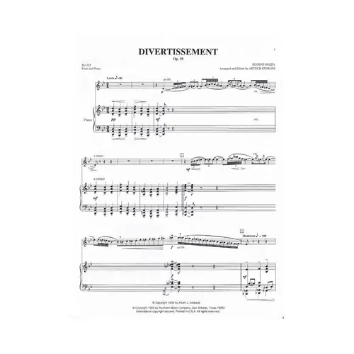 Divertissement For Flute And Piano