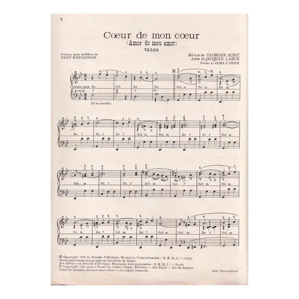 Coeur de mon coeur (Valsa)