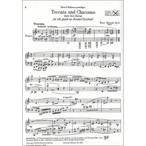 Toccata Und Chaconne-Op.13
