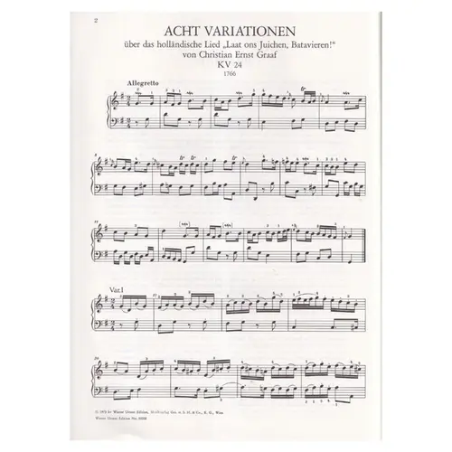 Variationen Fur Klavier - Vol.1