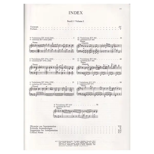 Variationen Fur Klavier - Vol.1