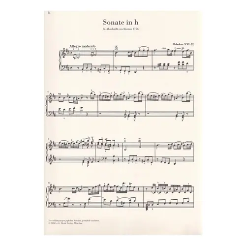 Piano Sonata in b minor Hob. XVI:32