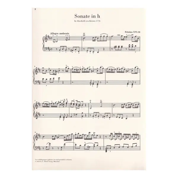 Piano Sonata in b minor Hob. XVI:32