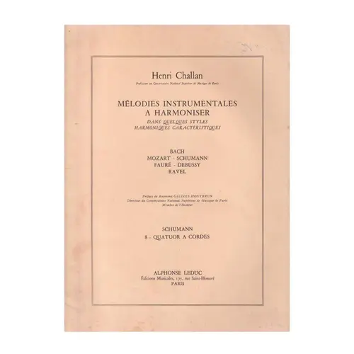 Mélodies instrumentales a harmoniser n.08 - Schumann