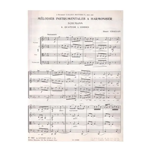Mélodies instrumentales a harmoniser n.08 - Schumann