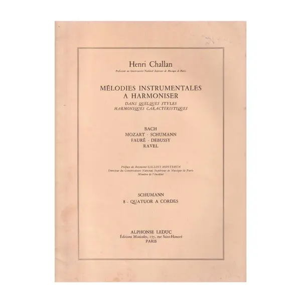 Mélodies instrumentales a harmoniser n.08 - Schumann