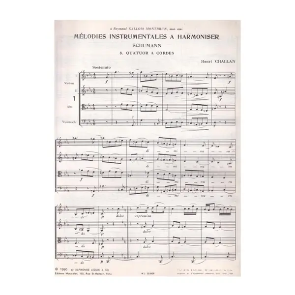 Mélodies instrumentales a harmoniser n.08 - Schumann