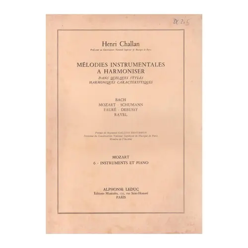 Mélodies instrumentales a harmoniser n.06 - Mozart
