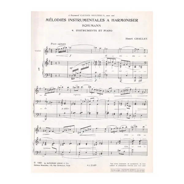 Mélodies instrumentales a harmoniser n.09 - Schumann