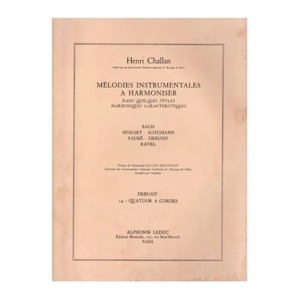 Mélodies instrumentales a harmoniser n.14 - Debussy - Quatuor a cordes