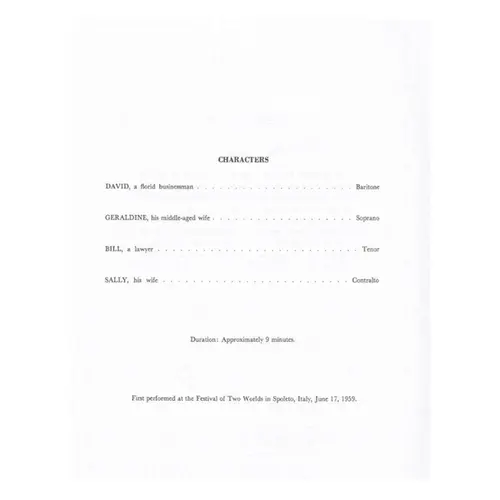 A Hand of Bridge - vocal score