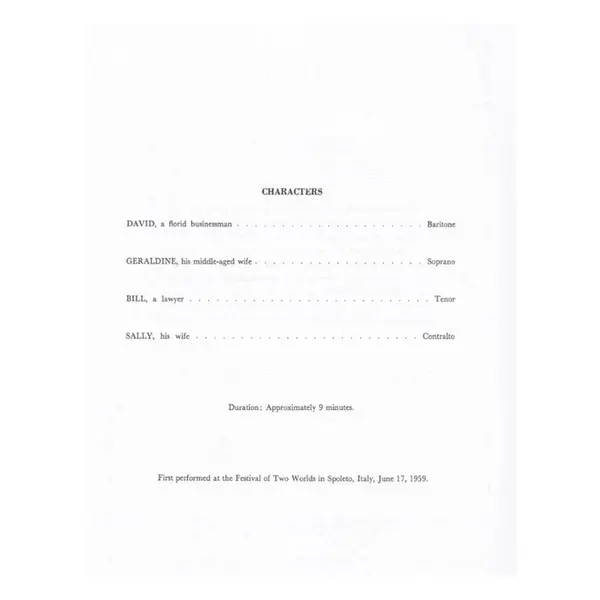 A Hand of Bridge - vocal score