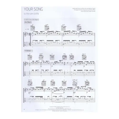 Song Classics for Solo Guitar