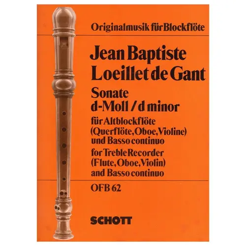 Sonata d moll fur Altblockflote und Basso continuo