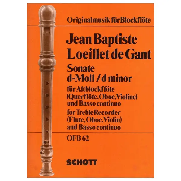 Sonata d moll fur Altblockflote und Basso continuo