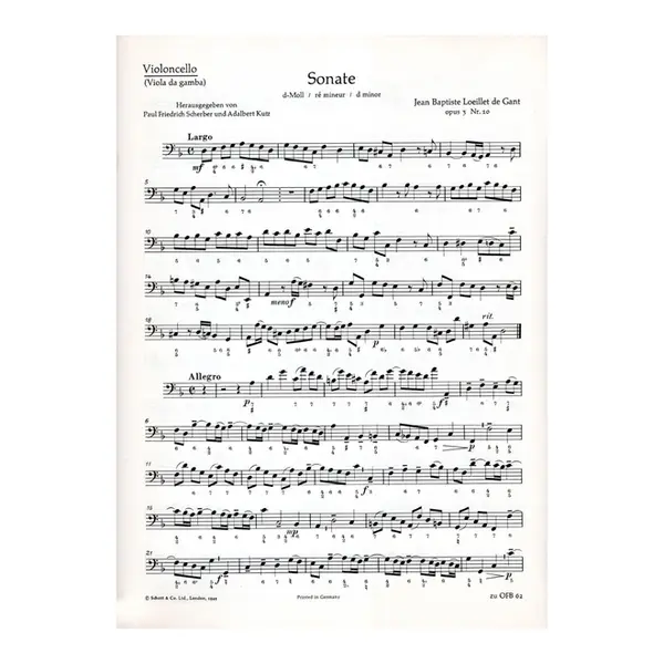 Sonata d moll fur Altblockflote und Basso continuo