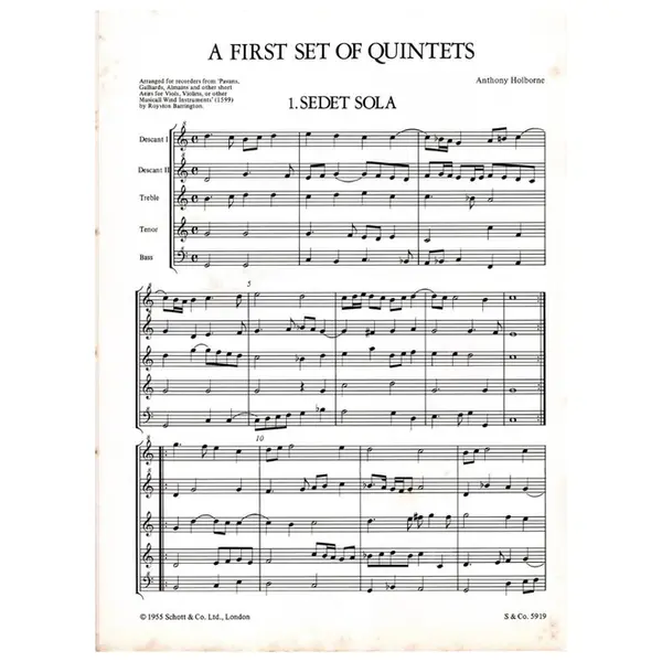 First Set Of Quintets
