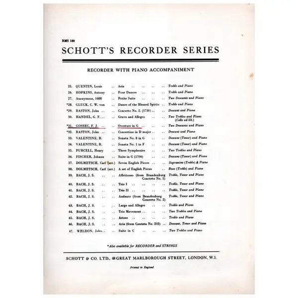 Overture in G for Descants and piano