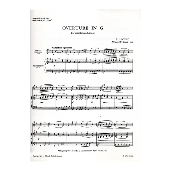 Overture in G for Descants and piano