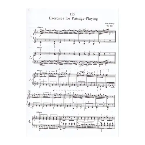 Czerny: 125 Exercises for Passage Playing, Opus 261 - Alfred Masterwork Edition